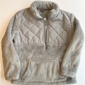New Balance Light Gray Quilted Fleece Jacket